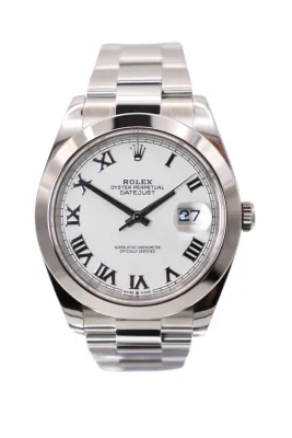 Rolex Datejust 41MM Stainless Steel White Roman Dial 126300 Box & Papers 2022