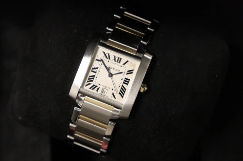 Cartier Tank Automatic 18K Yellow Gold & Stainless Steel 2302 Boxed Circa 2004