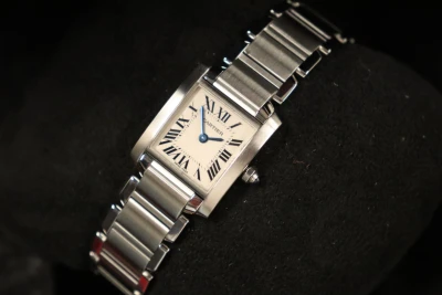 Cartier Tank Francise 24MM White Dial Stainless Steel 3284 B&P 2001