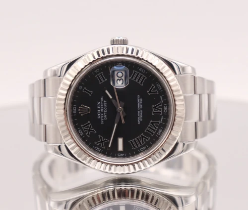 Rolex DateJust II 41MM Stainless Steel Grey Slate Dial 116334 Boxed Circa 2010