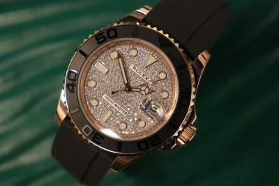 Rolex Yacht-Master 40 116655 Everose Gold Oysterflex AM Pave Dial 2017