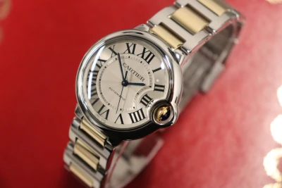 Cartier Ballon Bleu 36MM Automatic 18K Yellow Gold & Stainless 3284 B&P 2013