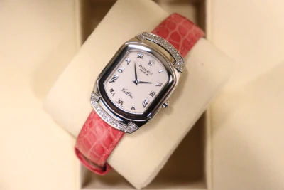 Rolex Cellini Cellissima 18K White Gold Diamond Bezel Boxed Circa 2008