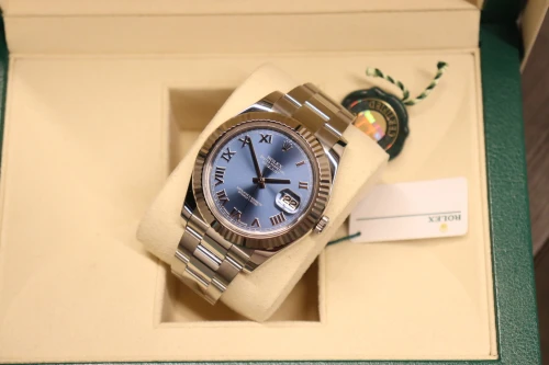 Rolex Datejust II 116334 White Gold Bezel Blue Dial Full Set 2018
