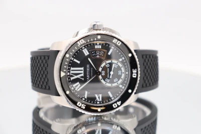 Cartier Diver 42MM Ceramic Bezel Black Dial Rubber Srap 3729 Box & Papers 2015