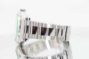 Rolex Milguass 116400GV Black Dial Green Glass Stainless Steel Box & Papers 2009