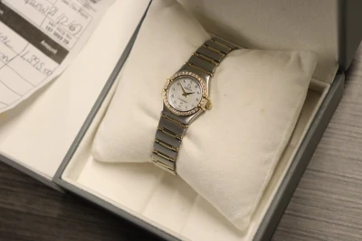 Omega Constellation Ladies 18K Yellow Gold Steel Diamond Bezel 895.1203 1990s