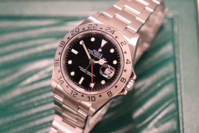 Rolex Explorer II 40MM Stainless Steel Black Dial Red Hand 16570 Boxed Circ 2003