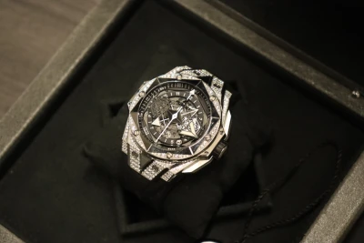 Hublot Big Bang Sang Bleu 45mm Titanium 418.NX.1107 Box & Papers