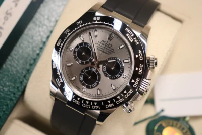 Rolex Daytona 18K White Gold Ghost Dial Oysterflex 116519LN Box & Papers 2023
