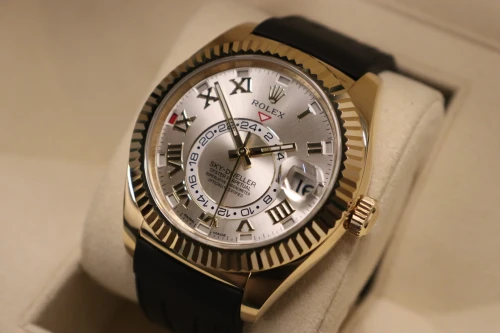 Rolex Skydweller 42MM 18K Yellow Gold Leather Strap 326138 Circa 2015 Boxed