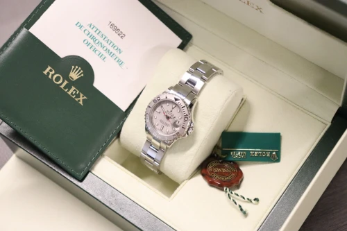 Rolex Yachtmaster 29MM Platinum Bezel & Stainless Steel 169622 2001 Full Set