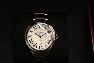 Cartier Ballon Bleu Steel & 18K Gold Auto 3001 Box & Papers 2013
