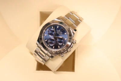 Rolex Cosmograph Daytona 18k White Gold Blue Dial 116519 Box & Papers 2019