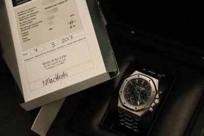 Audemars Piguet Royal Oak Chronograph 41MM 26320ST.OO.1220ST.01 Black B&P 2017