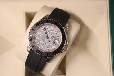 Rolex Yacht-Master 40 116655 Everose Gold Oysterflex AM Pave Dial 2017