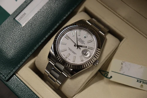 Rolex Datejust II White Dial Stainless Steel 116334 Box & Papers 2017