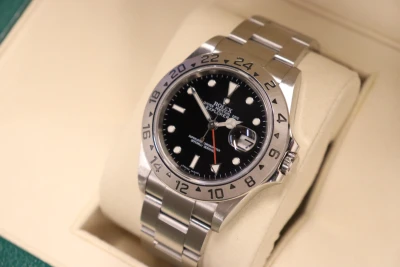 Rolex Explorer II 40MM Stainless Steel Black Dial Red Hand 16570 Boxed Circ 2003