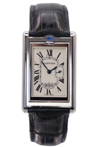 Cartier Tank Basculante Large / Jumbo Stainless Steel 2522 Circa 2002 Boxed