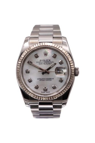 Rolex Datejust 36 Stainless Steel AM Mop Oyster Ref. 116234 2012 Box & Papers