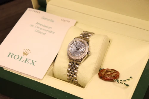 Rolex Datejust 26mm Mother of Pearl Diamond Dial Aftermarket 179174 Bezel B&P 2005