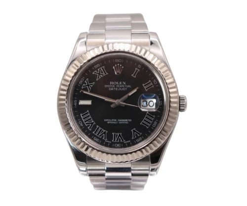 Rolex DateJust II 41MM Stainless Steel Grey Slate Dial 116334 Boxed Circa 2010