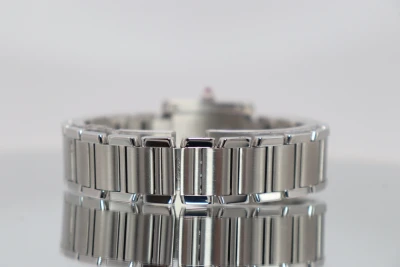 Cartier Tank Française W51031Q3 Silver Dial Pink Cabochon Crown Steel 2017 B&P