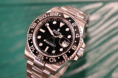 Rolex GMT Master II 40MM Black Ceramic Green Hand 116710LN Box & Papers 2015