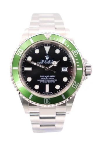 Rolex Submariner Date 40mm Kermit Green Bezel Stainless Steel Boxed Circa 2005