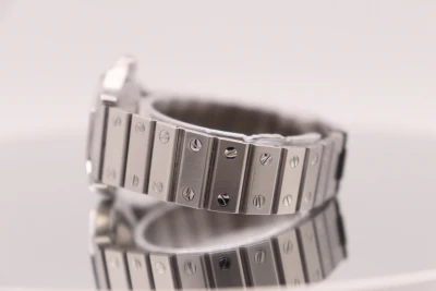 Cartier Santos Octagon 30mm Stainless Steel Grey Dial Boxed Circa 1990