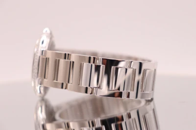 Cartier Ballon Bleu 36MM 18K White Gold Factory Diamond Bezel Box & Papers 2010