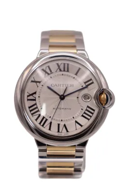 Cartier Ballon Bleu Steel & 18K Gold Auto 3001 Box & Papers 2013
