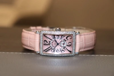 Franck Muller Long Island White Gold Pink Factory Diamond 900 S6 D Circa 2009