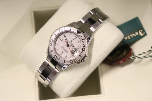 Rolex Yachtmaster 29MM Platinum Bezel & Stainless Steel 169622 2001 Full Set