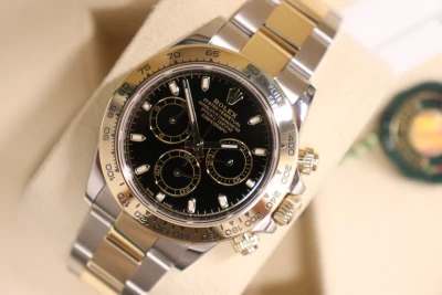 Rolex Daytona 40MM Black Dial Oystersteel & 18K Yellow Gold 116503 2017 Full Set