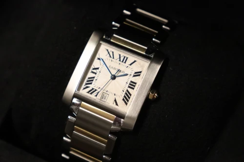 Cartier Tank Automatic 18K Yellow Gold & Stainless Steel 2302 Boxed Circa 2004