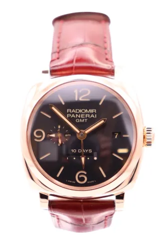 Panerai Radiomir 1940 18K Rose Gold GMT LTD 150 Pecies PAM00625 2015 Full Set