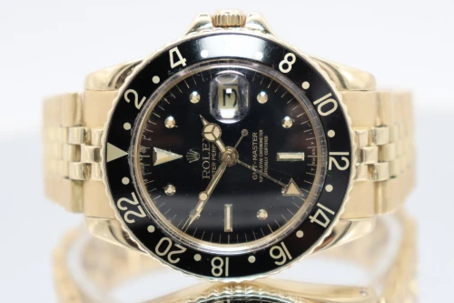 Rolex GMT-Master 1675 18K Yellow Gold Nipple Dial 40mm Jubilee Bracelet 1968
