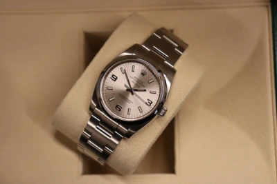 Rolex AirKing 34MM Silver Dial Stainless Steel Oyster 114200 Box & Papers 2018
