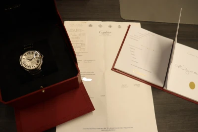 Cartier Ballon Bleu Steel & 18K Gold Auto 3001 Box & Papers 2013