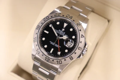 Rolex Explorer II 40MM Stainless Steel Black Dial Red Hand 16570 Boxed Circ 2003