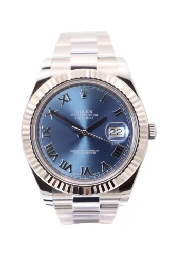 Rolex Datejust II 116334 White Gold Bezel Blue Dial Full Set 2018