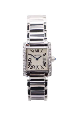 Cartier Tank Française 28MM White Dial Stainless Steel 2384 AM Diamond Boxed