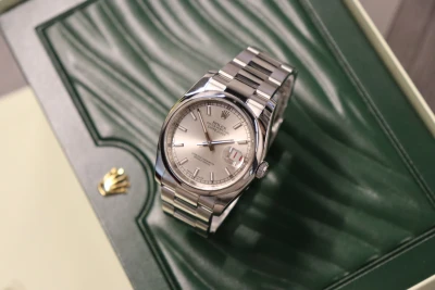 Rolex Datejust 36MM Steel Roulette Silver Dial Oyster 116200 Box & Papers 2007