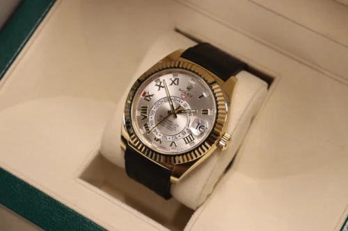 Rolex Skydweller 42MM 18K Yellow Gold Leather Strap 326138 Circa 2015 Boxed