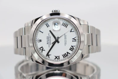Rolex Datejust 41MM Stainless Steel White Roman Dial 126300 Box & Papers 2022