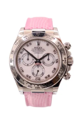 Rolex Cosmograph Daytona Pink Dial Leather strap 116519 Full Set 2007