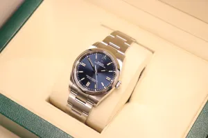 Rolex Oyster Perpetual 36MM Blue Baton Dial Oyster 126000 Boxed Circa 2021