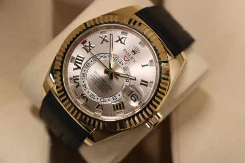 Rolex Skydweller 42MM 18K Yellow Gold Leather Strap 326138 Circa 2015 Boxed