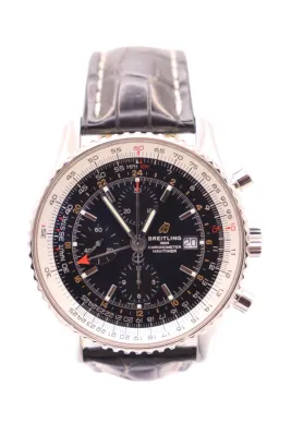 Breitling Navitimer Chronograph Stainless Steel Black Strap B&P 2019